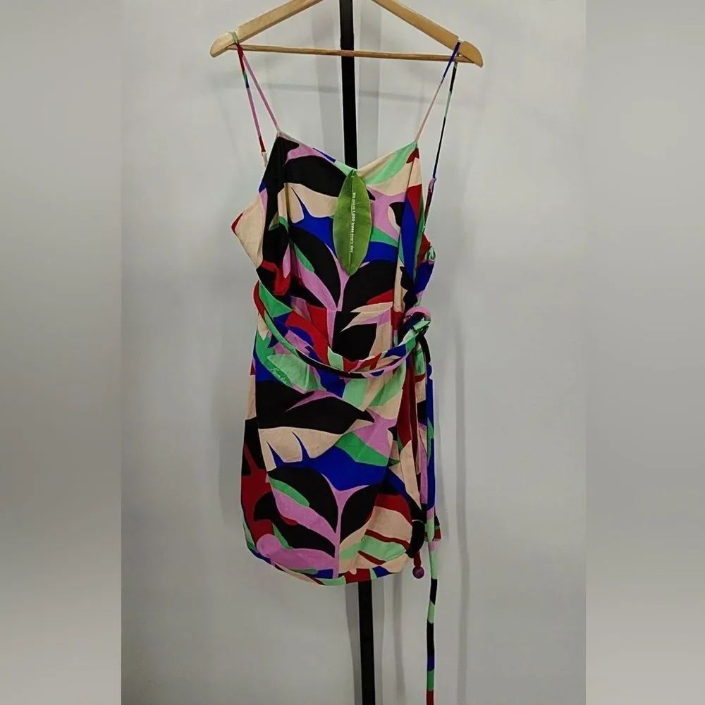 NWT FARM Rio Colorful Monstera Mini Dress - Picture 6 of 8